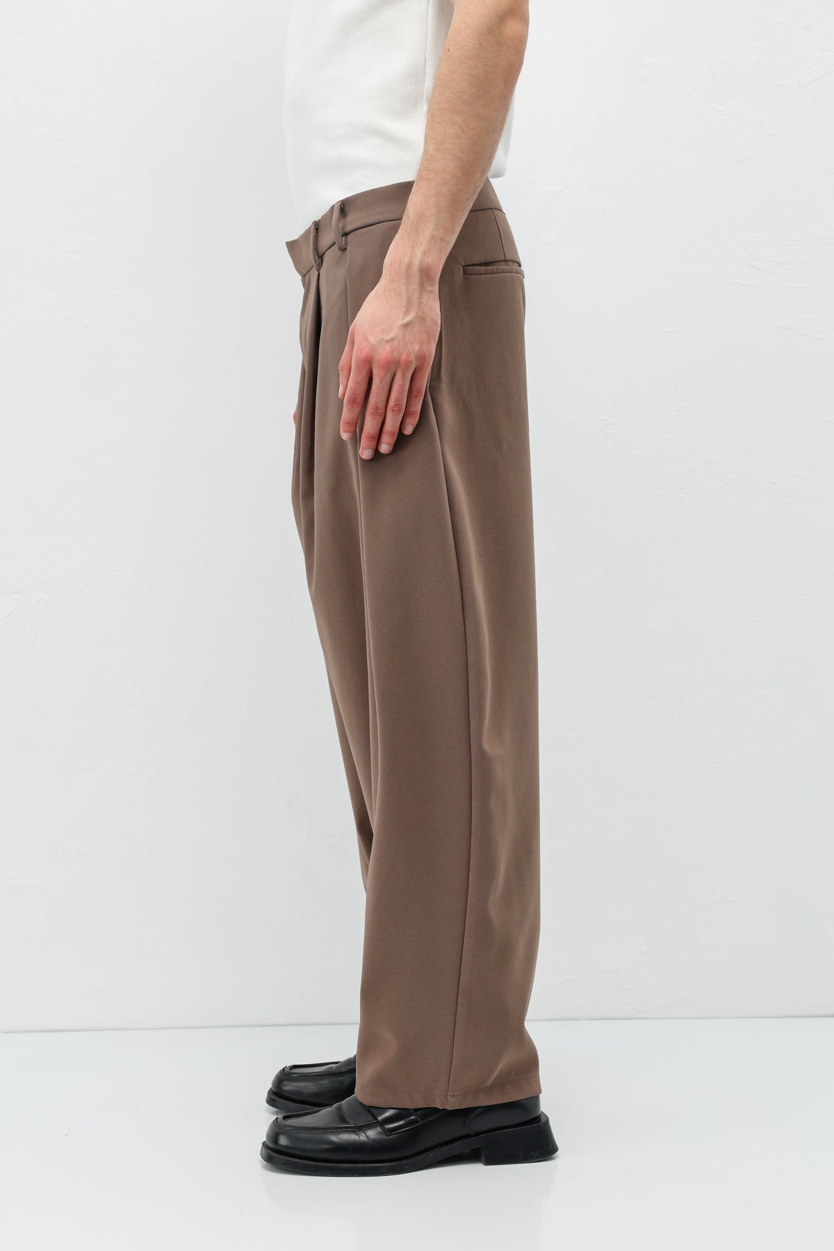 Barrel Fit Tailored Pantolon Vizon