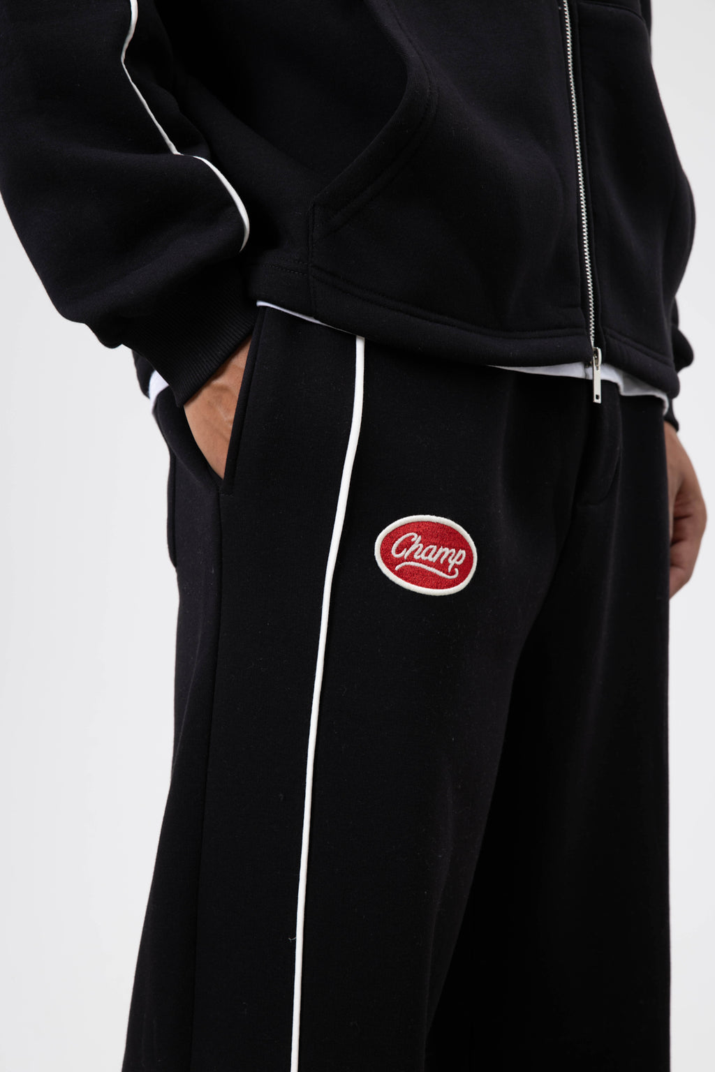 Çizgi Detaylı Oversize Eşofman Takım Siyah