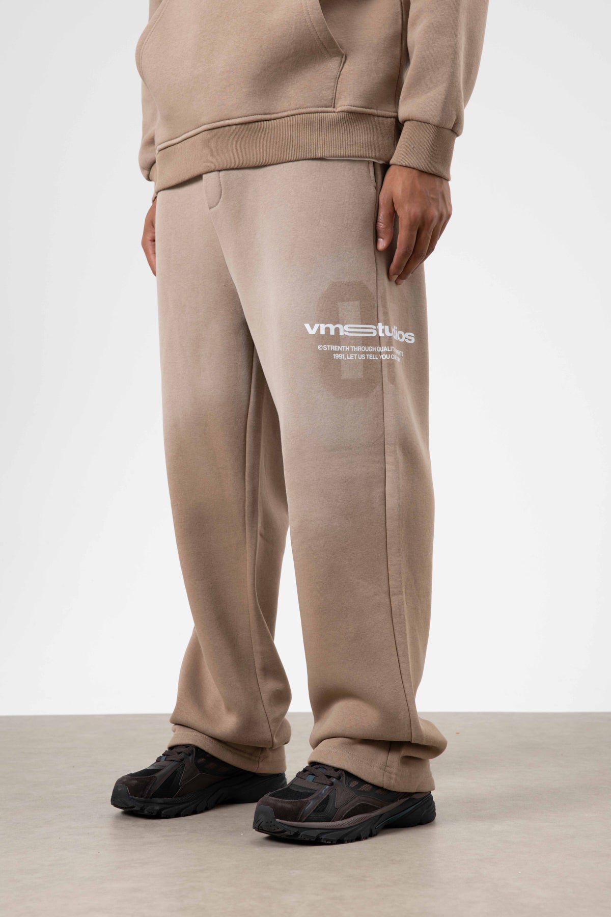 Oversize Baskılı Eşofman Takım Vizon