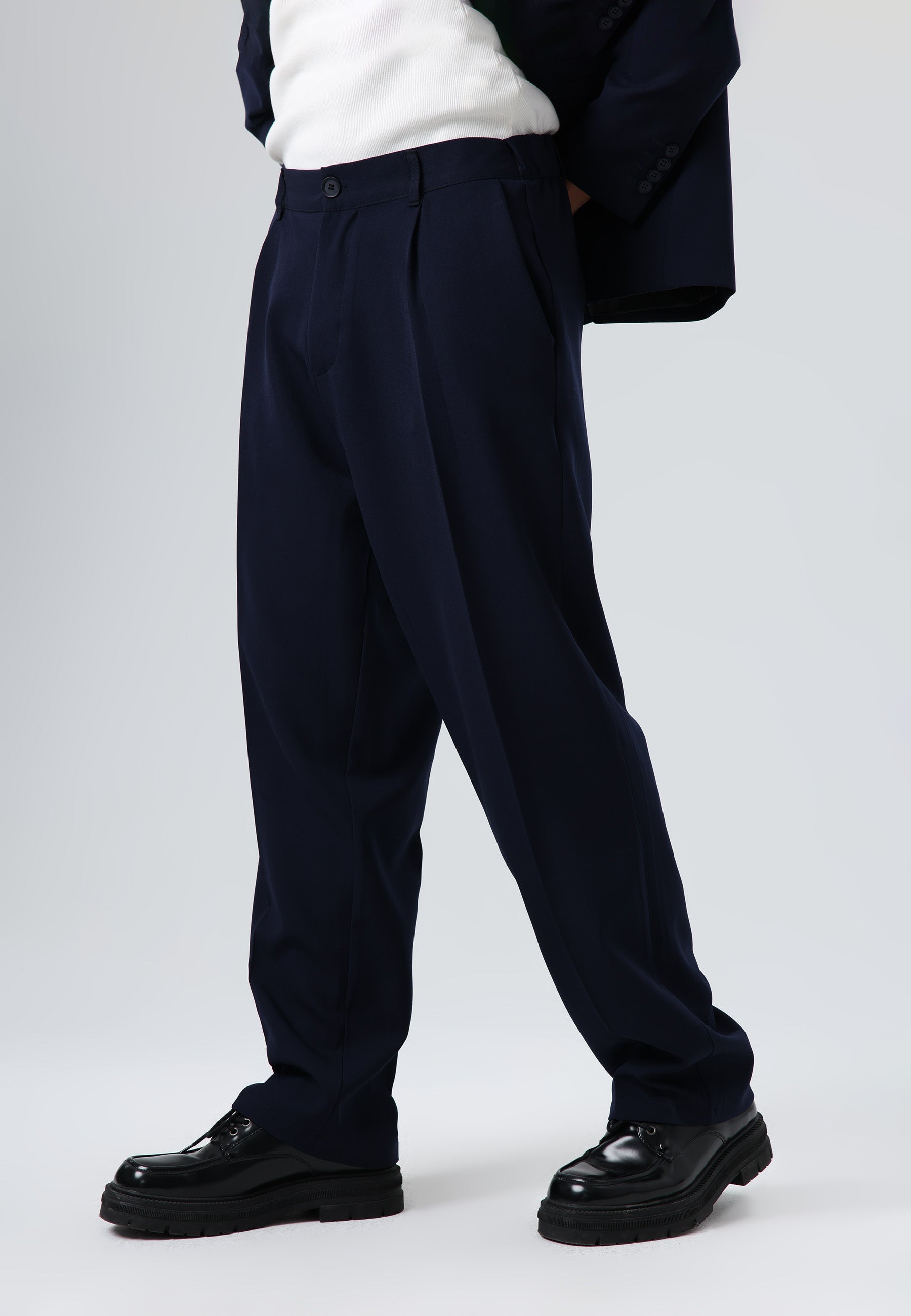 Oversize Kruvaze Takım Elbise Lacivert