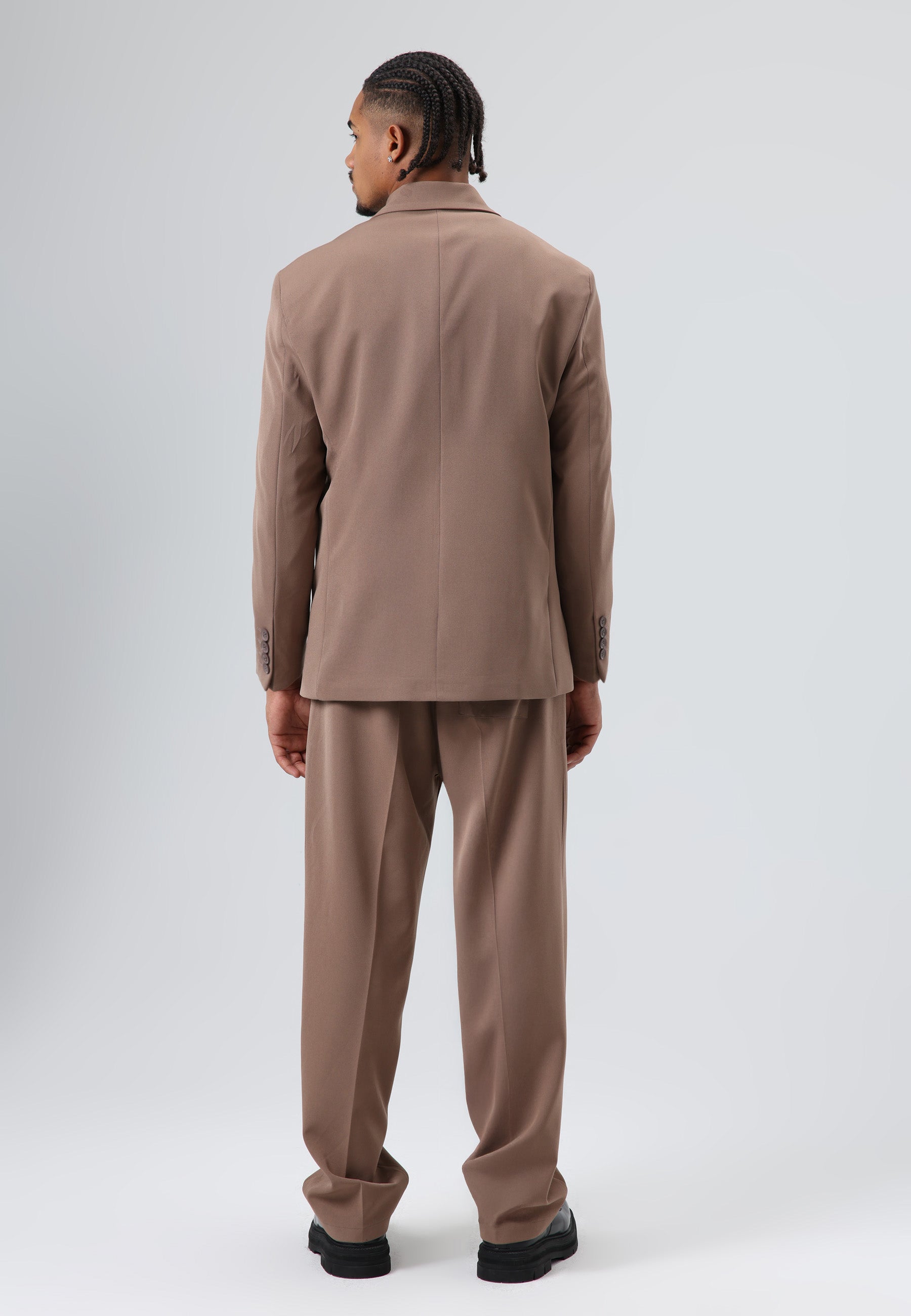 Oversize Kruvaze Takım Elbise Vizon